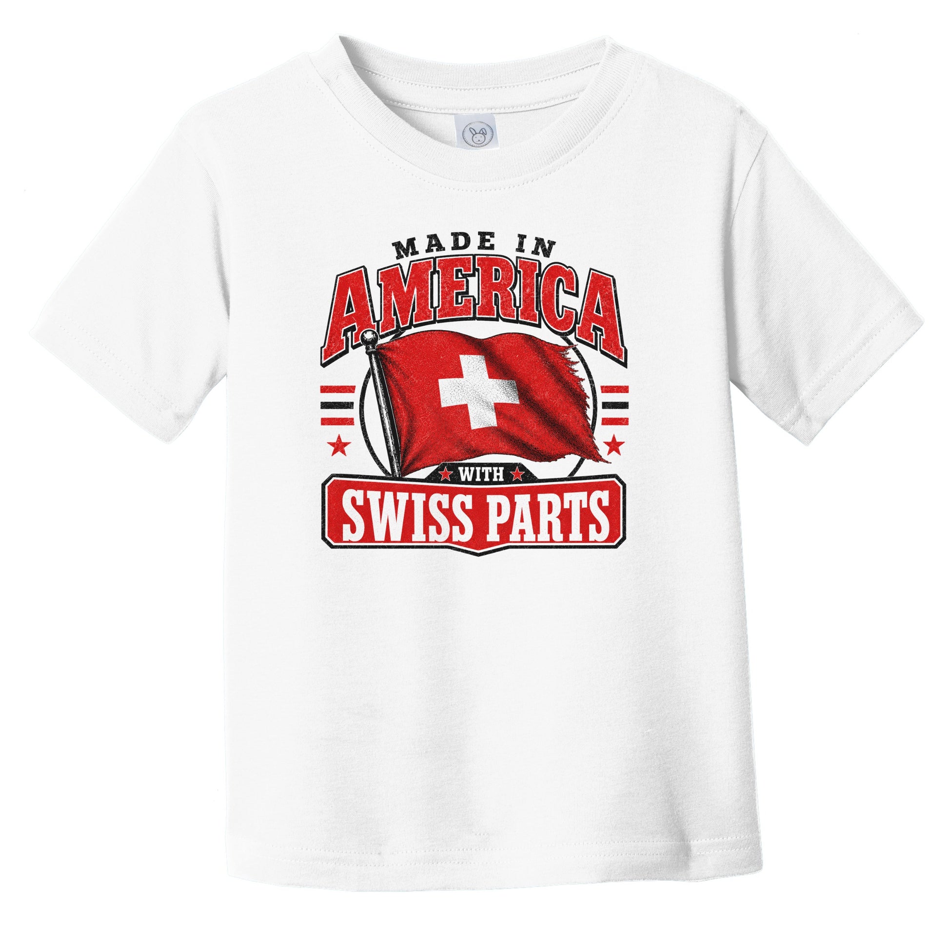 Made In America With Swiss Parts Switzerland Flag Infant Toddler T-Shirt