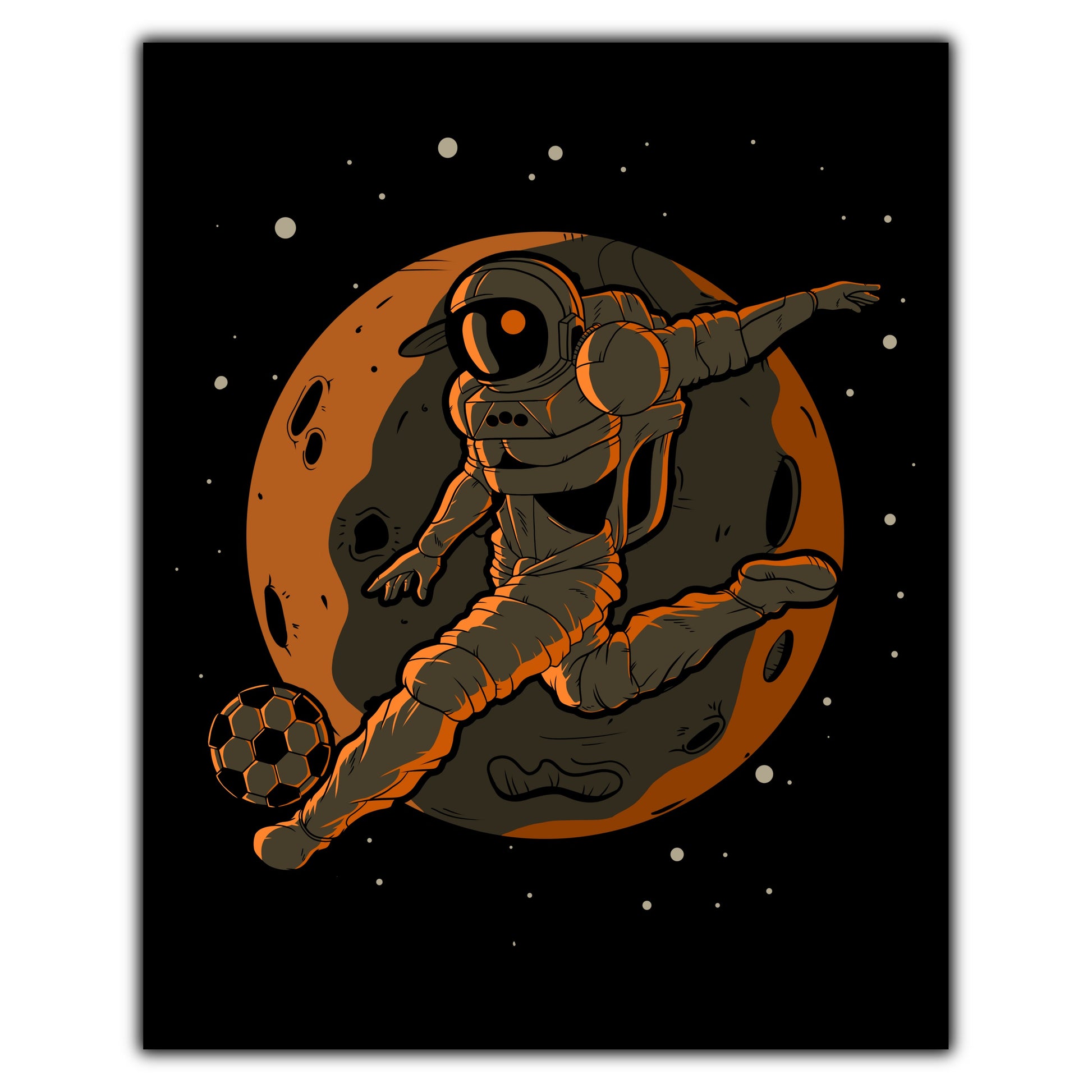 Soccer Astronaut Outer Space Spaceman 8"x10" Wall Art Print