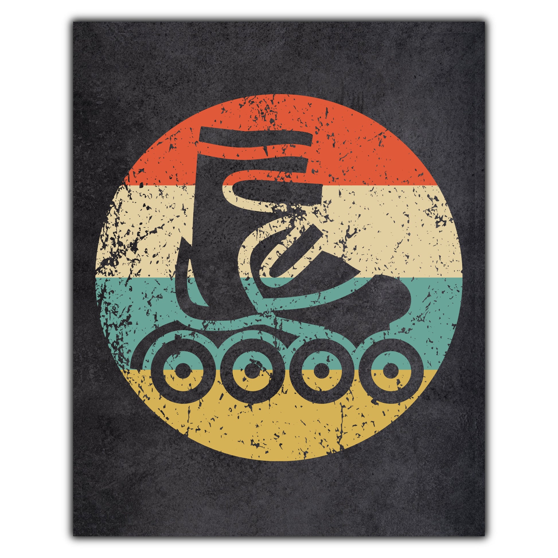 Inline Roller Skate Icon Retro 8"x10" Wall Art Print