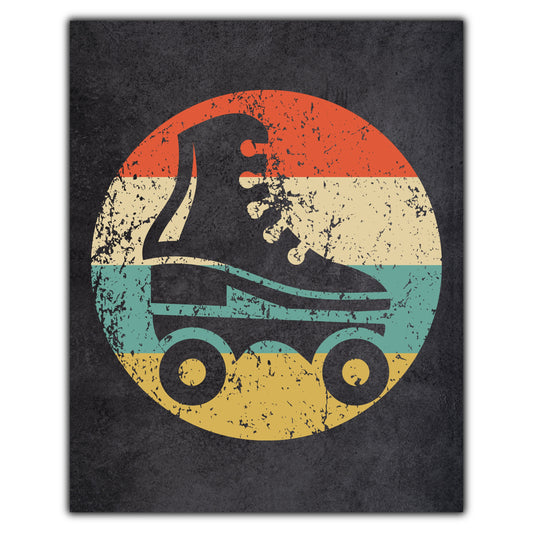 Roller Skate Roller Derby Icon Retro 8"x10" Wall Art Print