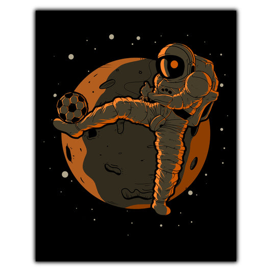 Soccer Astronaut Outer Space Spaceman 8"x10" Wall Art Print