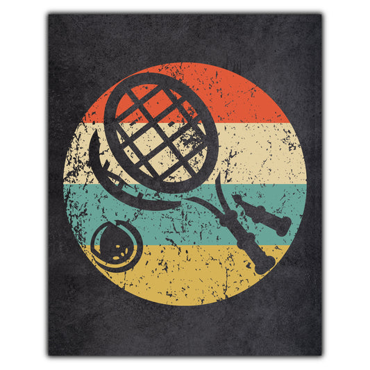 Tennis Rackets Sports Icon Retro 8"x10" Wall Art Print