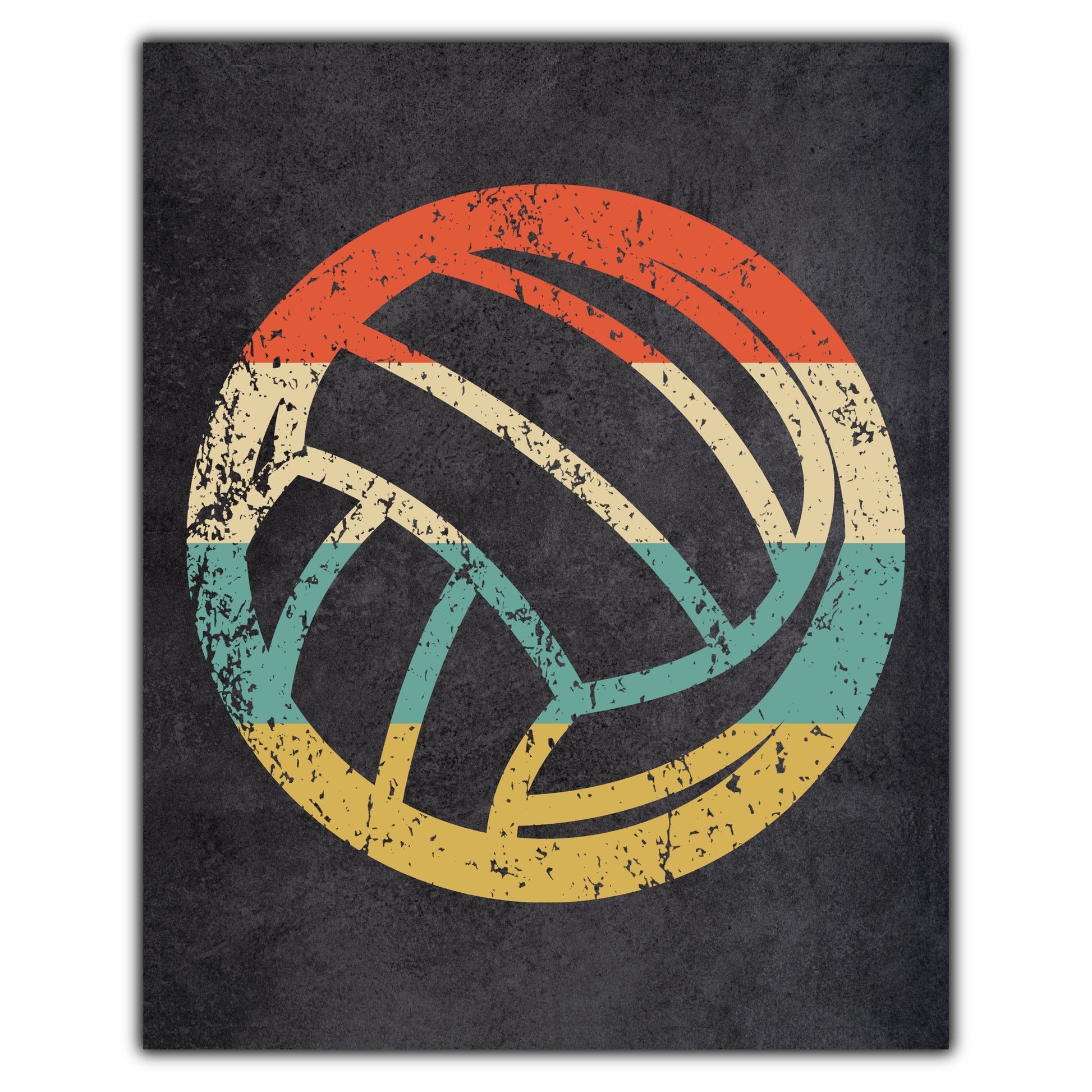 Volleyball Ball Sports Icon Retro 8"x10" Wall Art Print