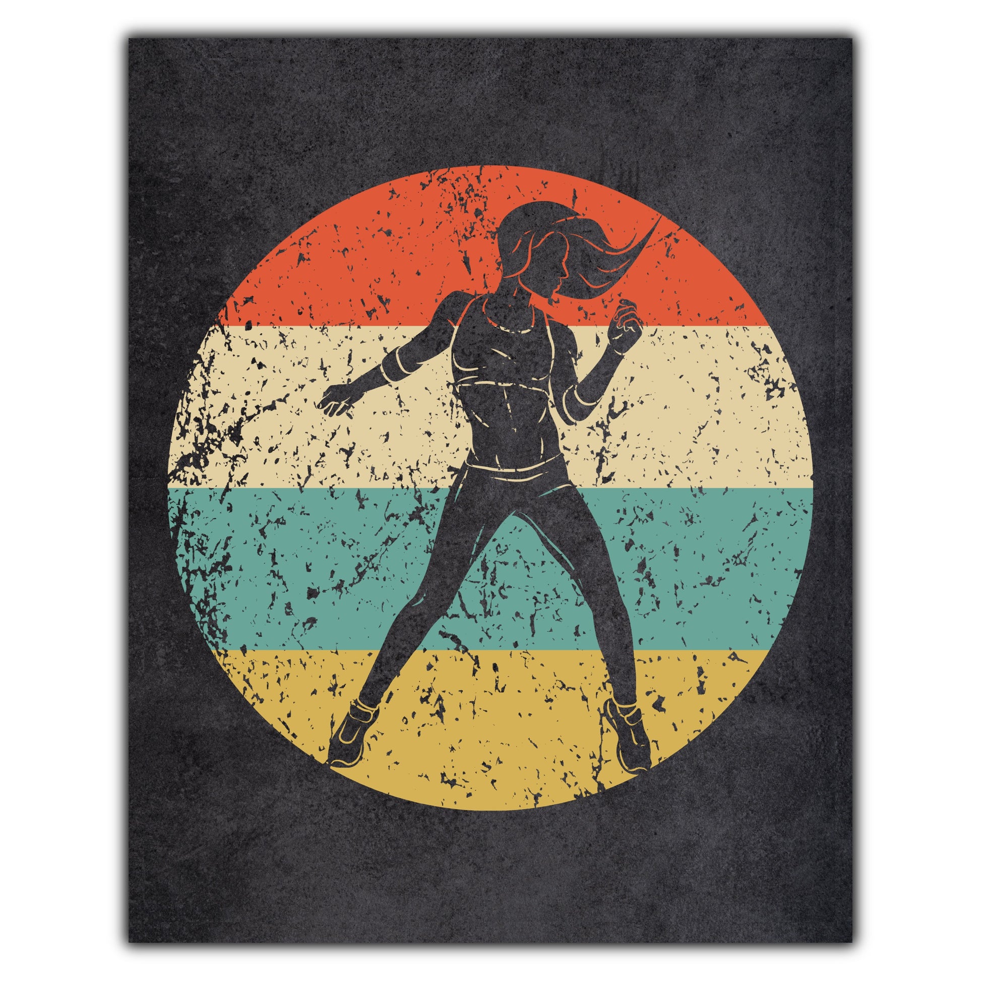 Dance Fitness Instructor Icon Retro 8"x10" Wall Art Print