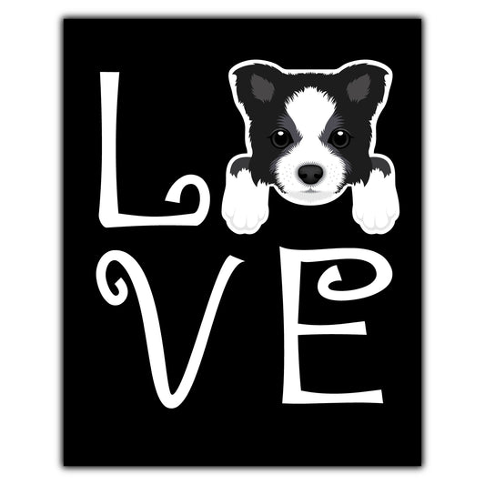 Border Collie Love Dog Owner Border Collie Puppy 8"x10" Wall Art Print