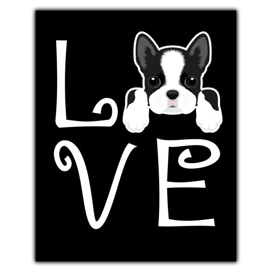 Boston Terrier Love Dog Owner Boston Terrier Puppy 8"x10" Wall Art Print