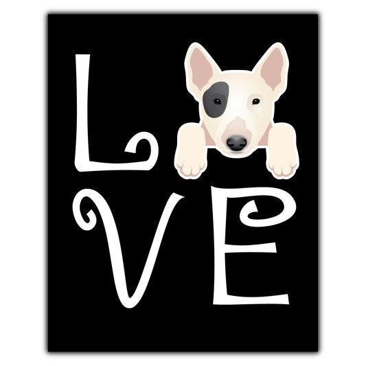 Bull Terrier Love Dog Owner Bull Terrier Puppy 8"x10" Wall Art Print