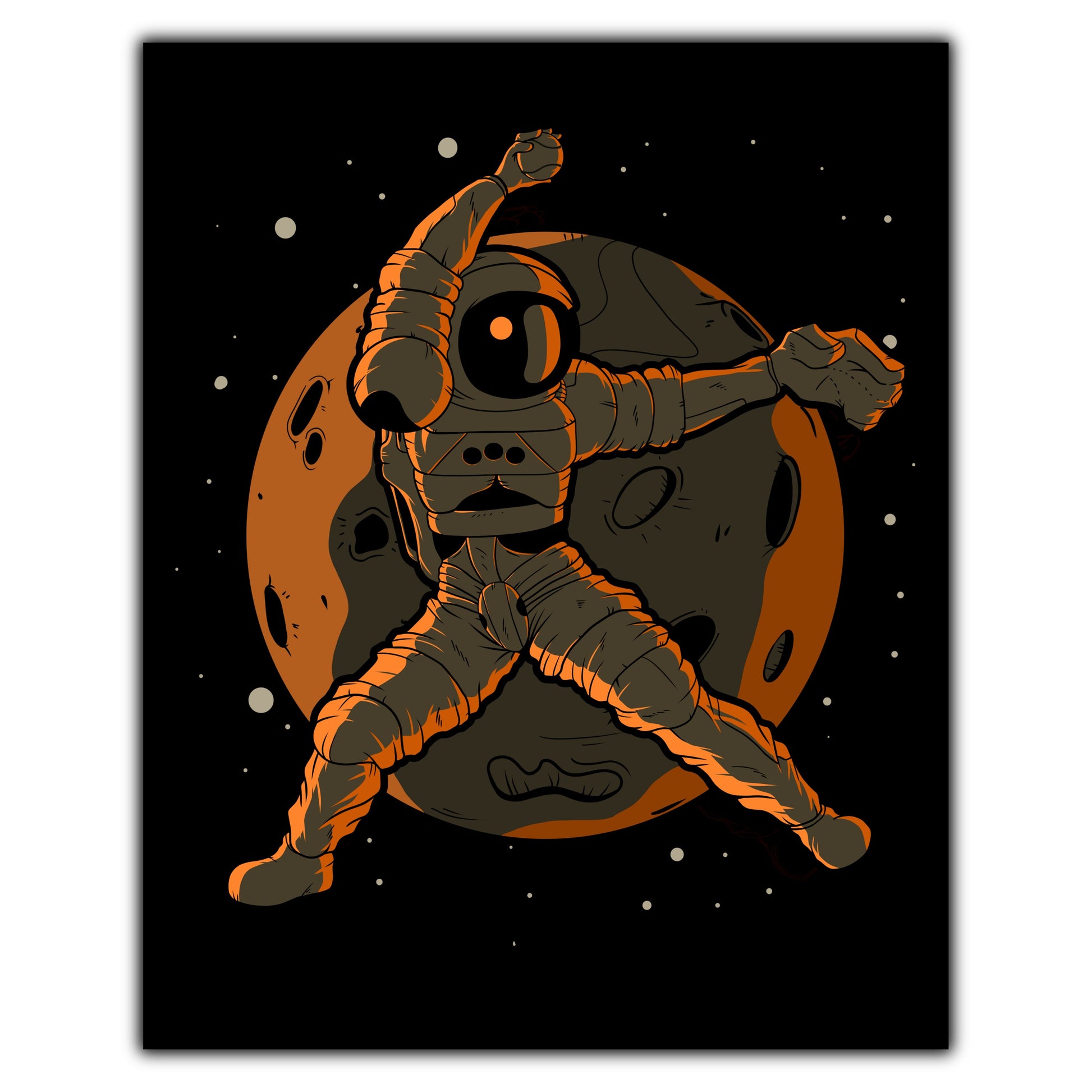 Softball Pitcher Astronaut Outer Space Spaceman 8"x10" Wall Art Print