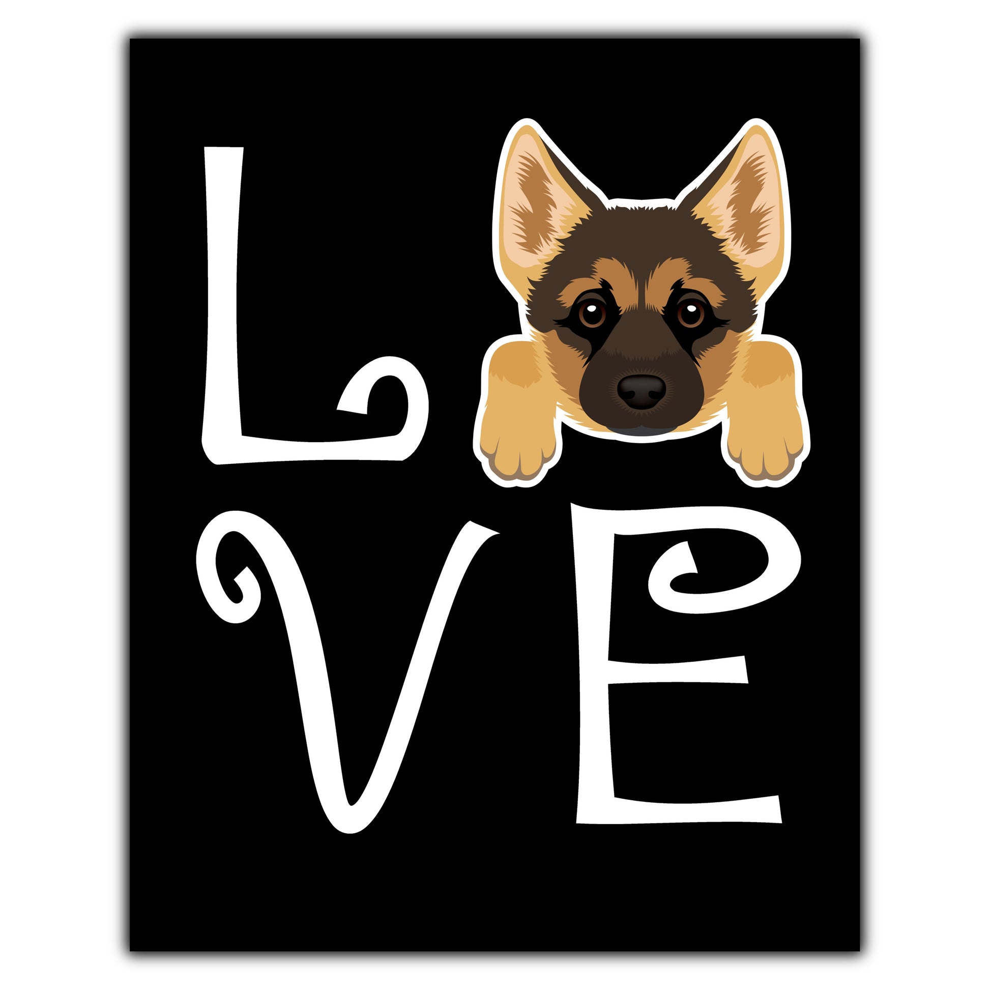 German Shepherd Love Dog Owner German Shepherd Puppy 8"x10" Wall Art Print