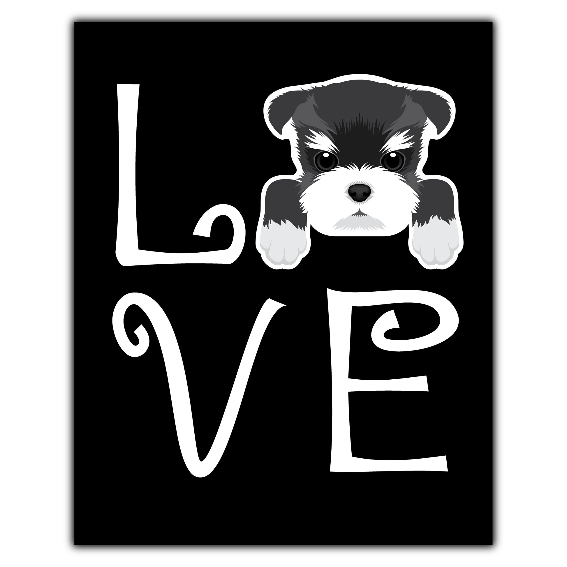 Schnauzer Love Dog Owner Schnauzer Puppy 8"x10" Wall Art Print