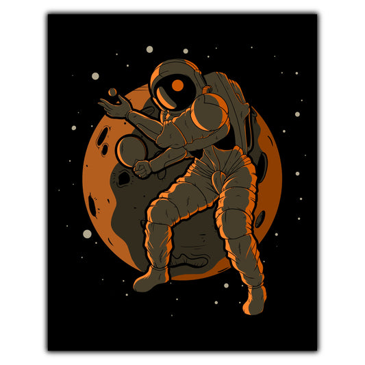 Table Tennis Astronaut Outer Space Spaceman 8"x10" Wall Art Print
