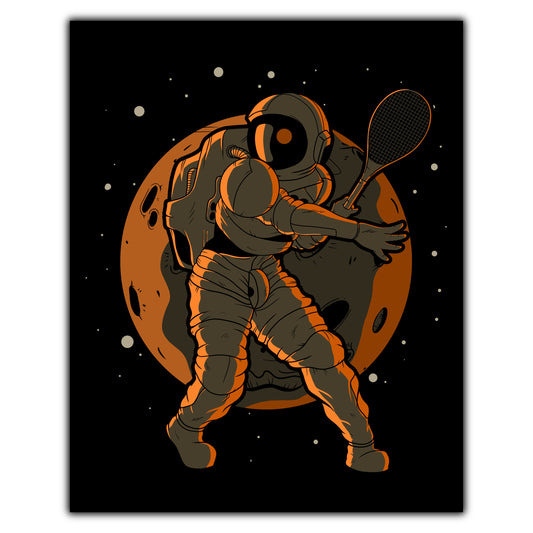 Tennis Astronaut Outer Space Spaceman 8"x10" Wall Art Print