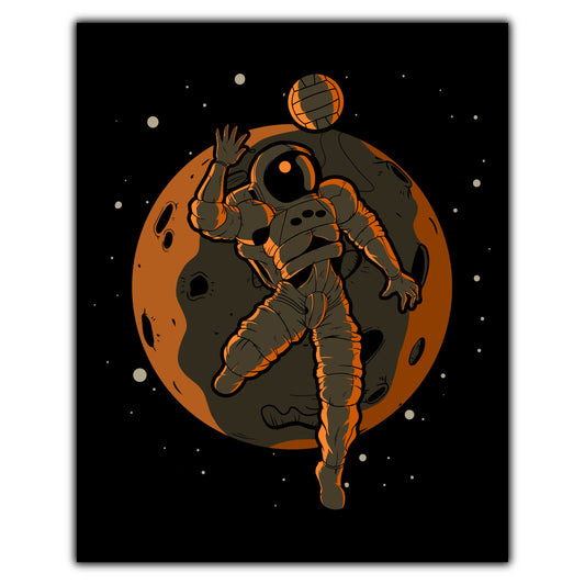 Volleyball Astronaut Outer Space Spaceman 8"x10" Wall Art Print