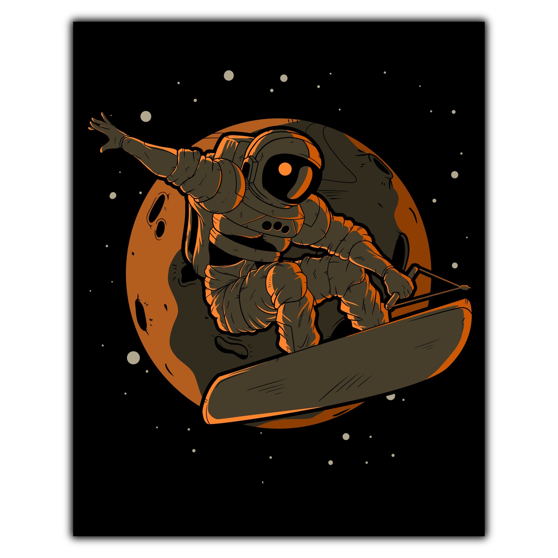 Wakeboarding Astronaut Outer Space Spaceman 8"x10" Wall Art Print