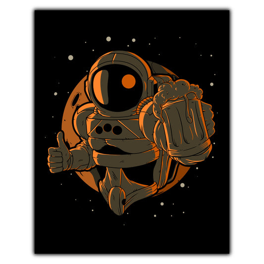 Astronaut With Beer Outer Space Spaceman Craft Beer 8"x10" Wall Art Print