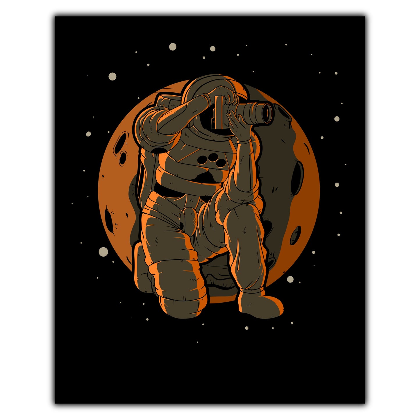Photographer Astronaut Outer Space Spaceman Photography 8"x10" Wall Art Print