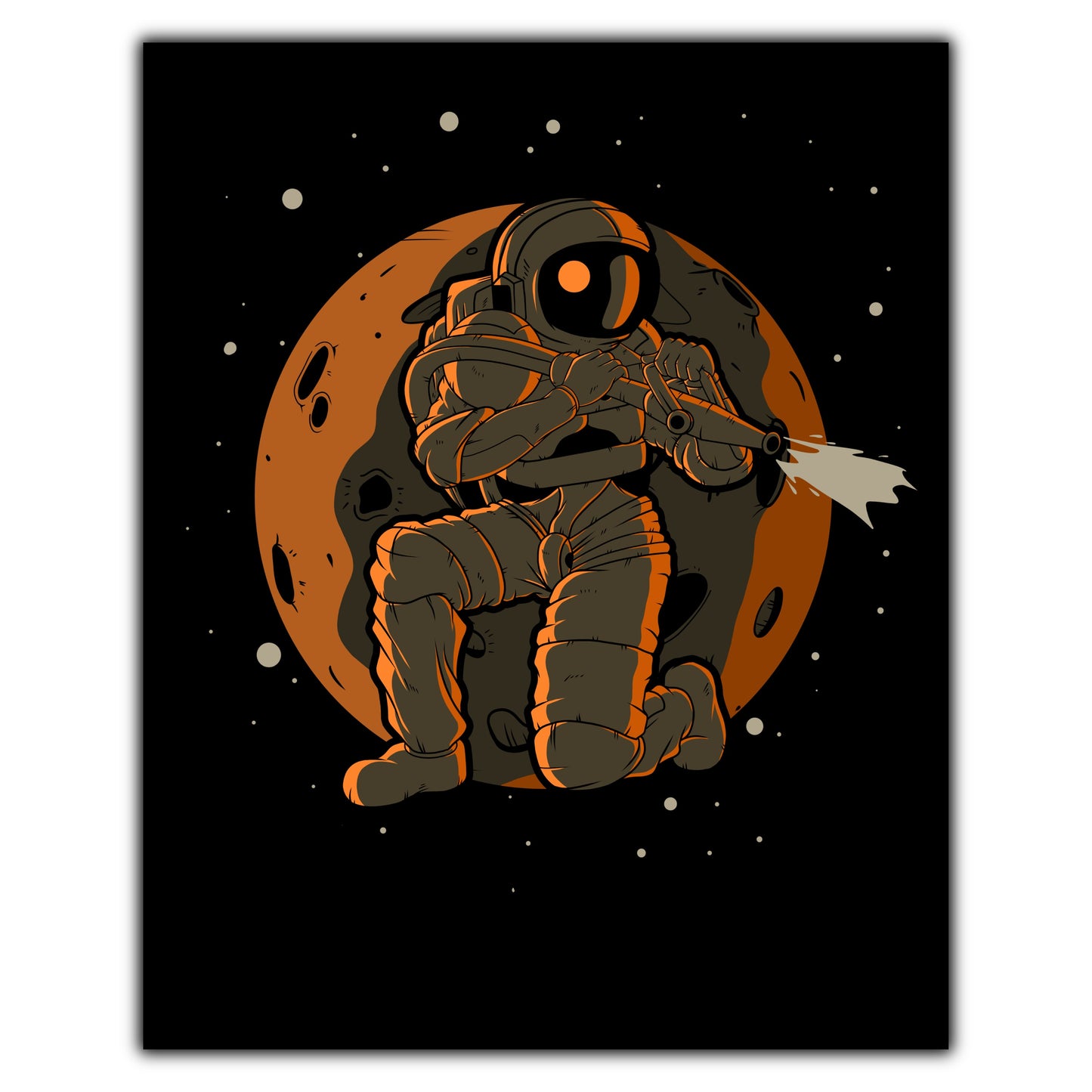 Firefighter Astronaut Outer Space Spaceman Fireman 8"x10" Wall Art Print