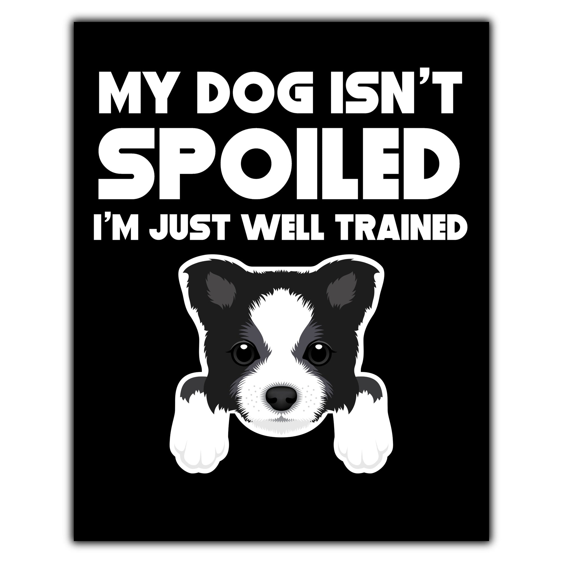 My Dog Isn't Spoiled I'm Just Well Trained Funny Border Collie 8"x10" Wall Art Print