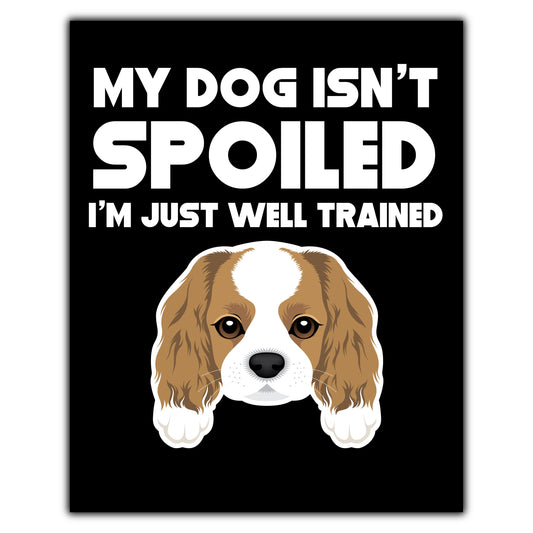 My Dog Isn't Spoiled I'm Just Well Trained Funny Cavalier King Charles Spaniel 8"x10" Wall Art Print