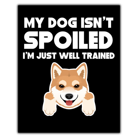 My Dog Isn't Spoiled I'm Just Well Trained Funny Shiba Inu 8"x10" Wall Art Print