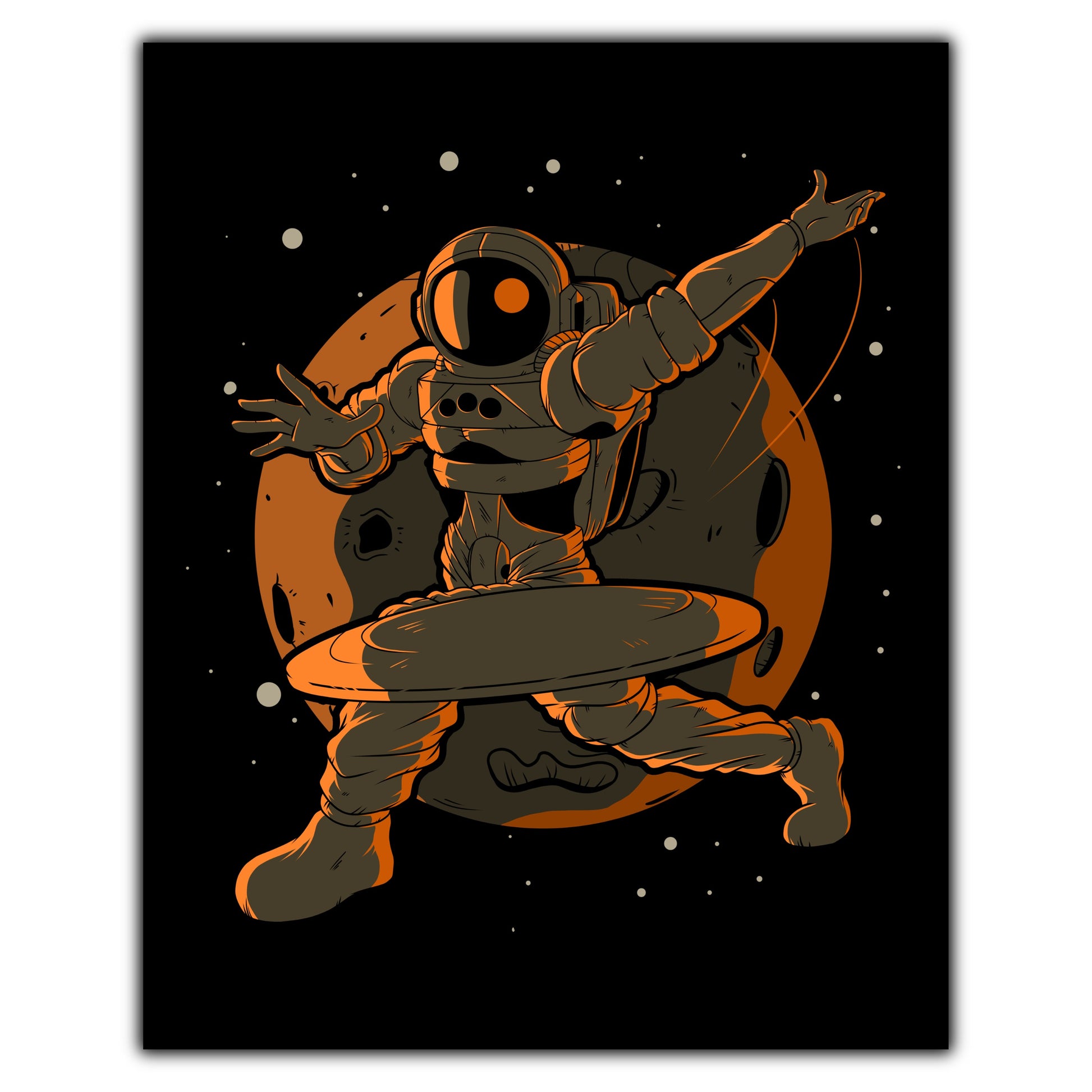Disc Golf Astronaut Outer Space Spaceman Disc Golf 8"x10" Wall Art Print
