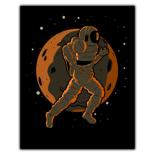 Marathon Runner Astronaut Outer Space Spaceman Running 8"x10" Wall Art Print