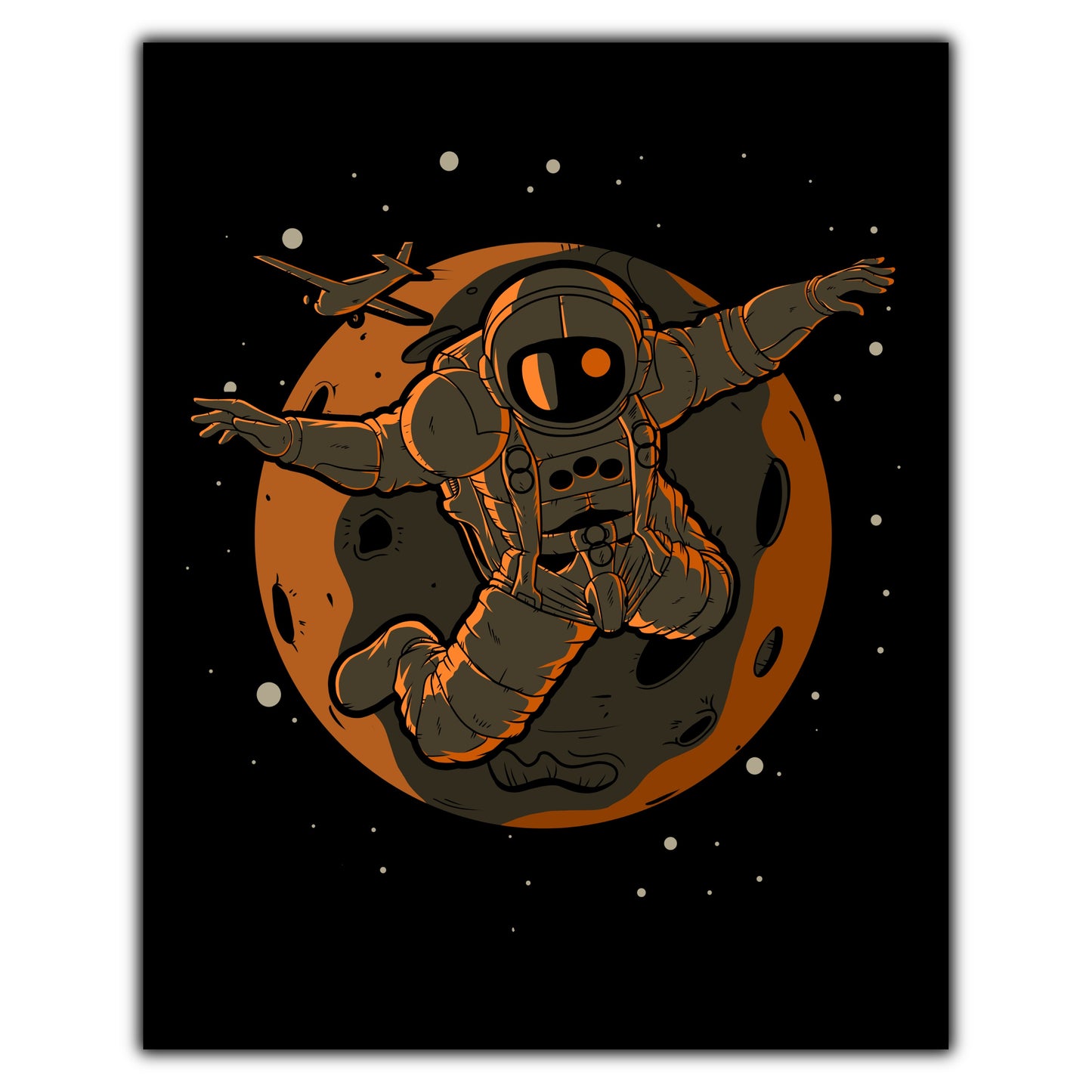 Skydiver Astronaut Outer Space Spaceman Skydiving 8"x10" Wall Art Print