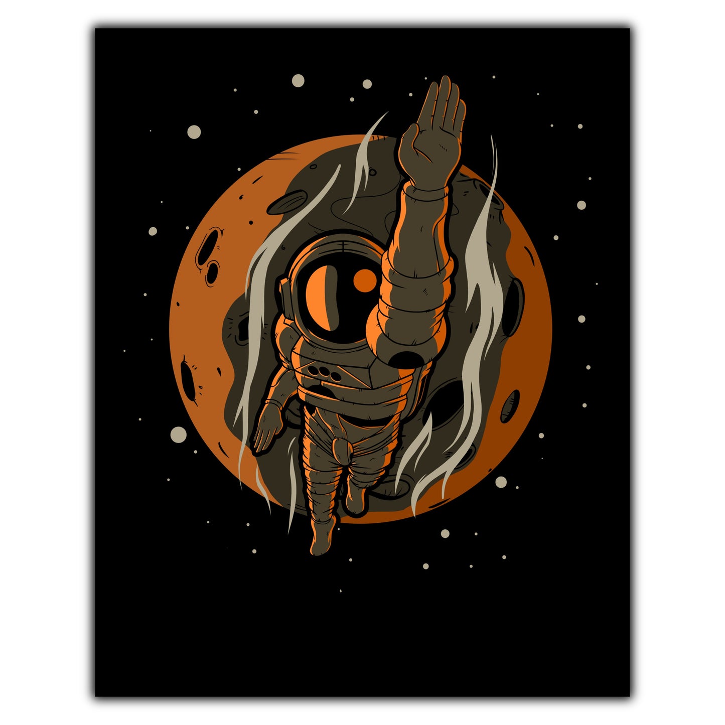 Swimmer Astronaut Outer Space Spaceman Swimming 8"x10" Wall Art Print