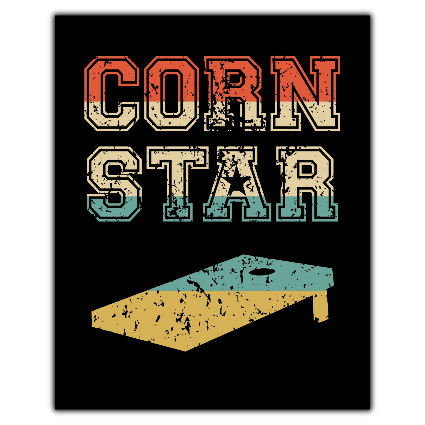 Corn Star Funny Cornhole 8"x10" Wall Art Print