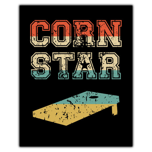 Corn Star Funny Cornhole 8"x10" Wall Art Print