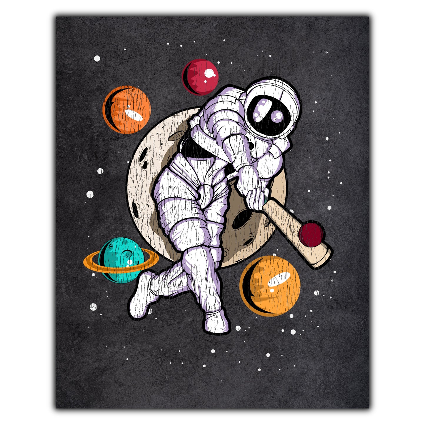 Cricket Astronaut Outer Space Spaceman Distressed 8"x10" Wall Art Print