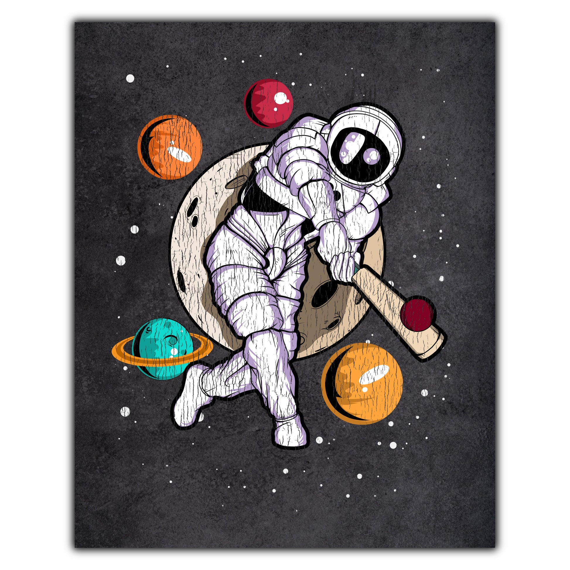 Cricket Astronaut Outer Space Spaceman Distressed 8"x10" Wall Art Print