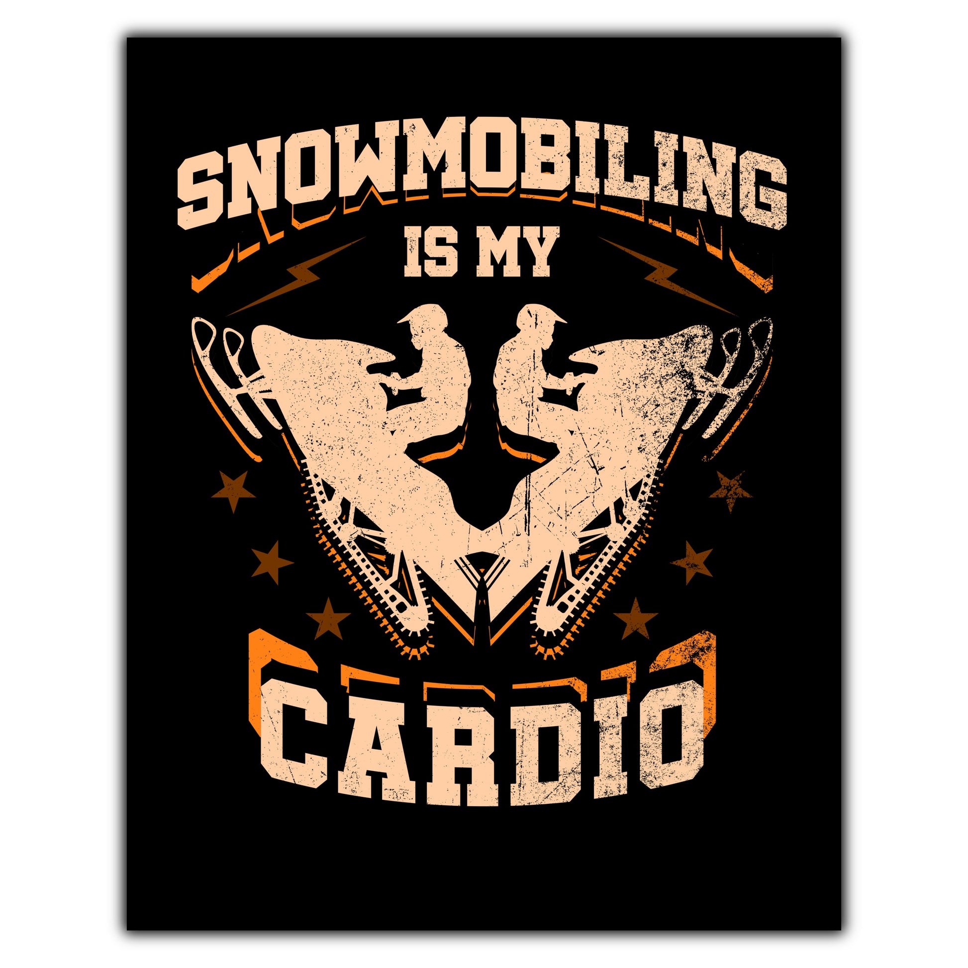 Snowmobiling Is My Cardio Funny Snowmobile 8"x10" Wall Art Print