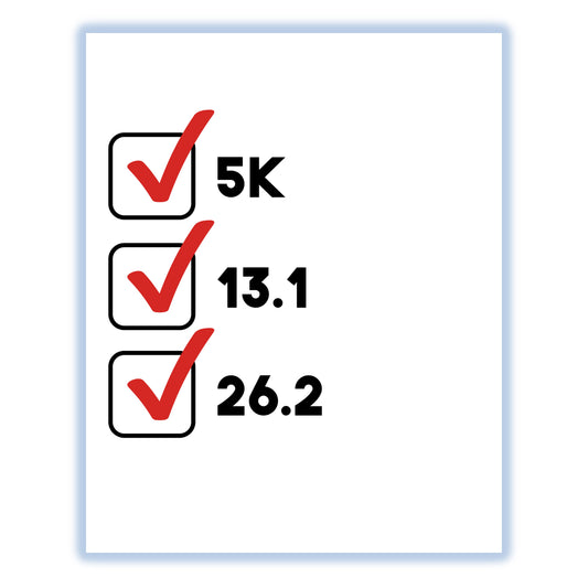 5K Half Marathon Full Marathon Runner Checklist 8"x10" Wall Art Print