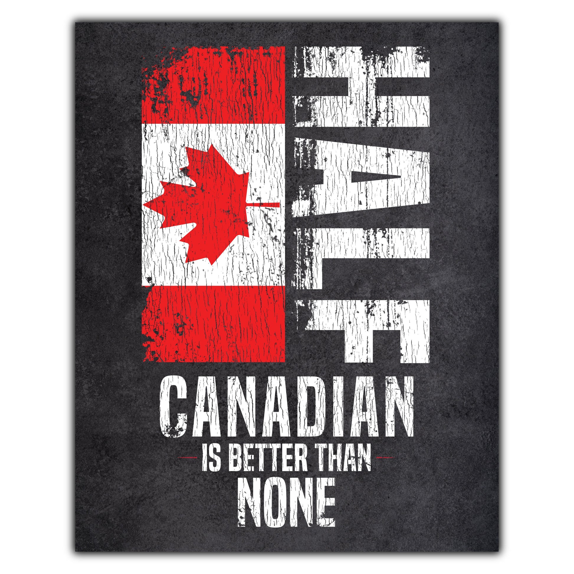 Half Canadian Is Better Than None Funny Canadian Flag 8"x10" Wall Art Print