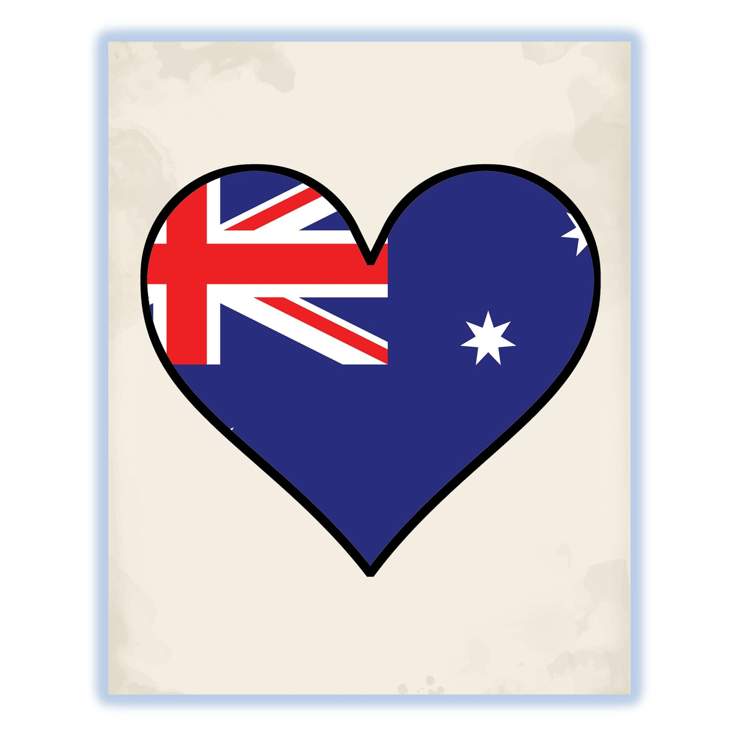 Australian Flag Heart Flag of Australia 8"x10" Wall Art Print