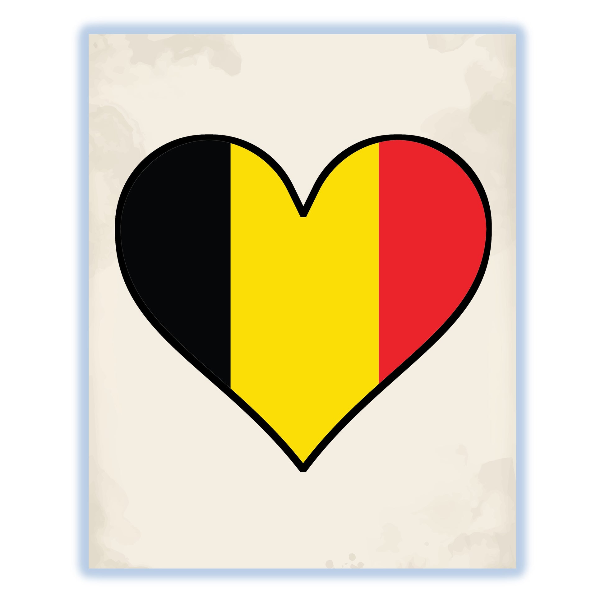 Belgian Flag Heart Flag of Belgium 8"x10" Wall Art Print
