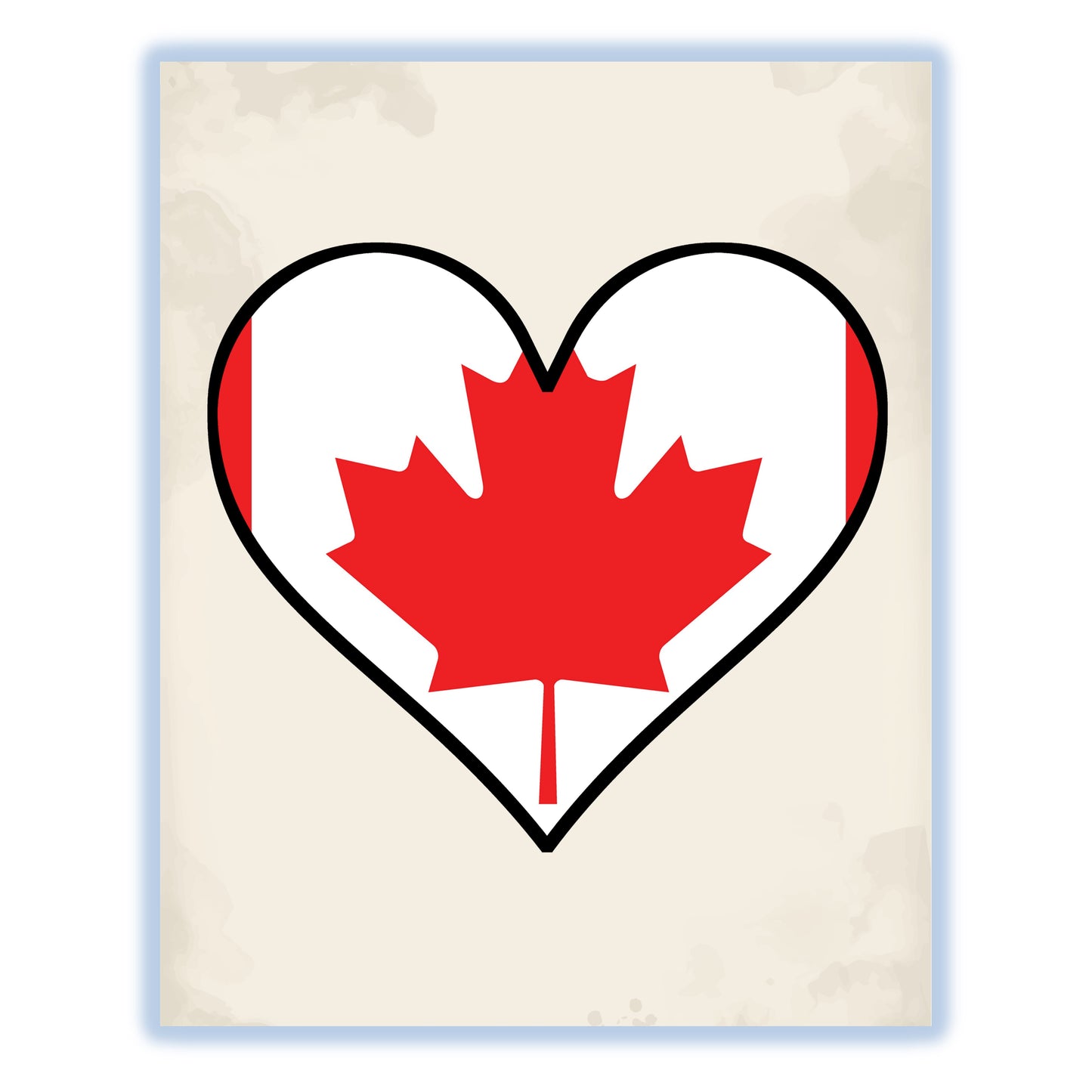 Canadian Flag Heart Flag of Canada 8"x10" Wall Art Print