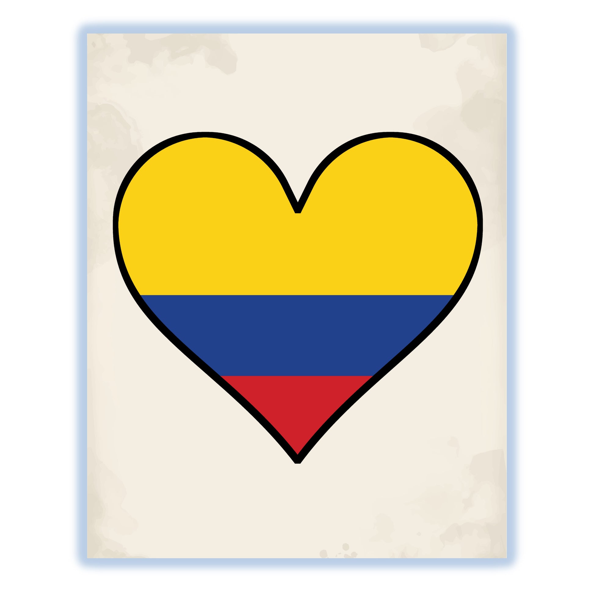 Colombian Flag Heart Flag of Colombia 8"x10" Wall Art Print
