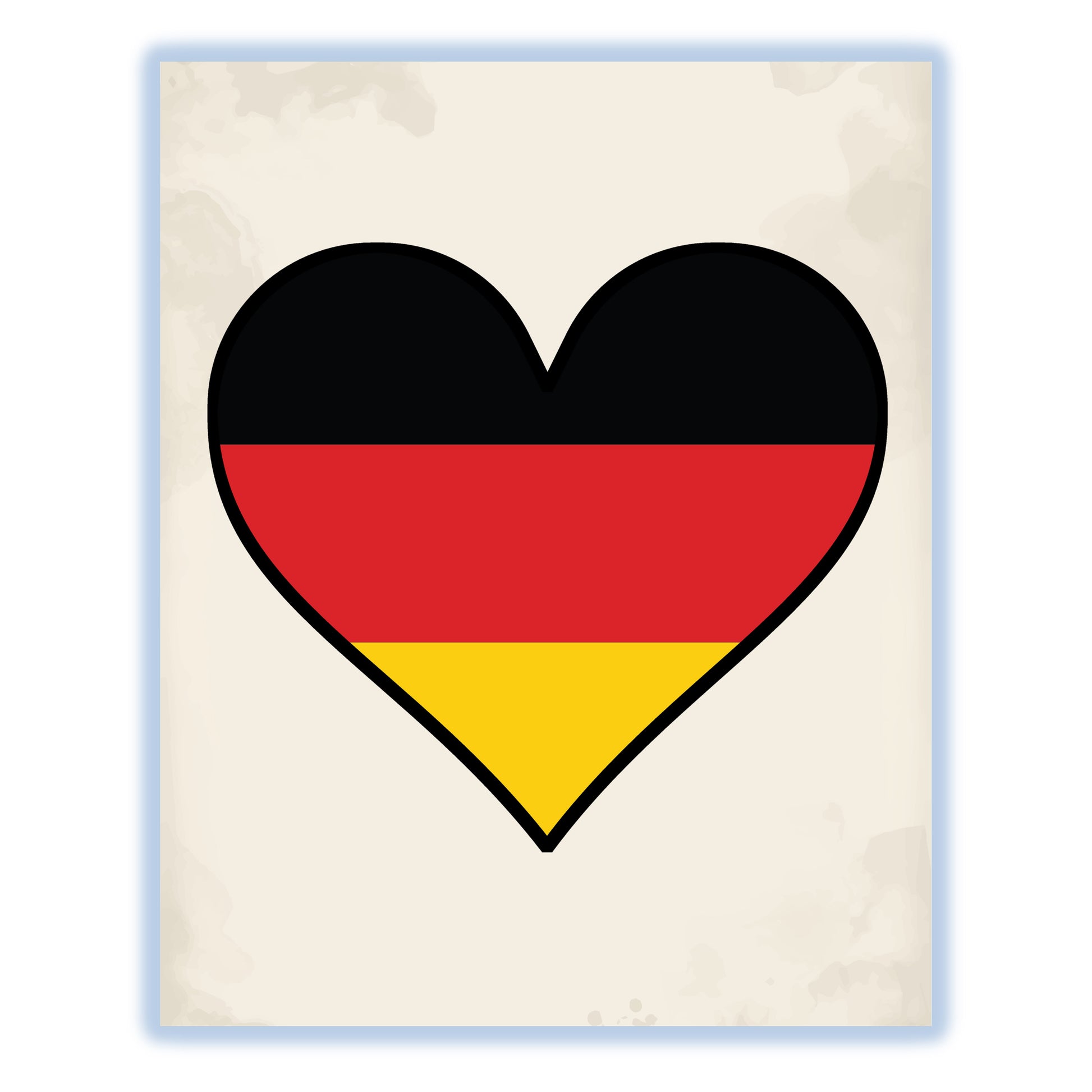 German Flag Heart Flag of Germany 8"x10" Wall Art Print
