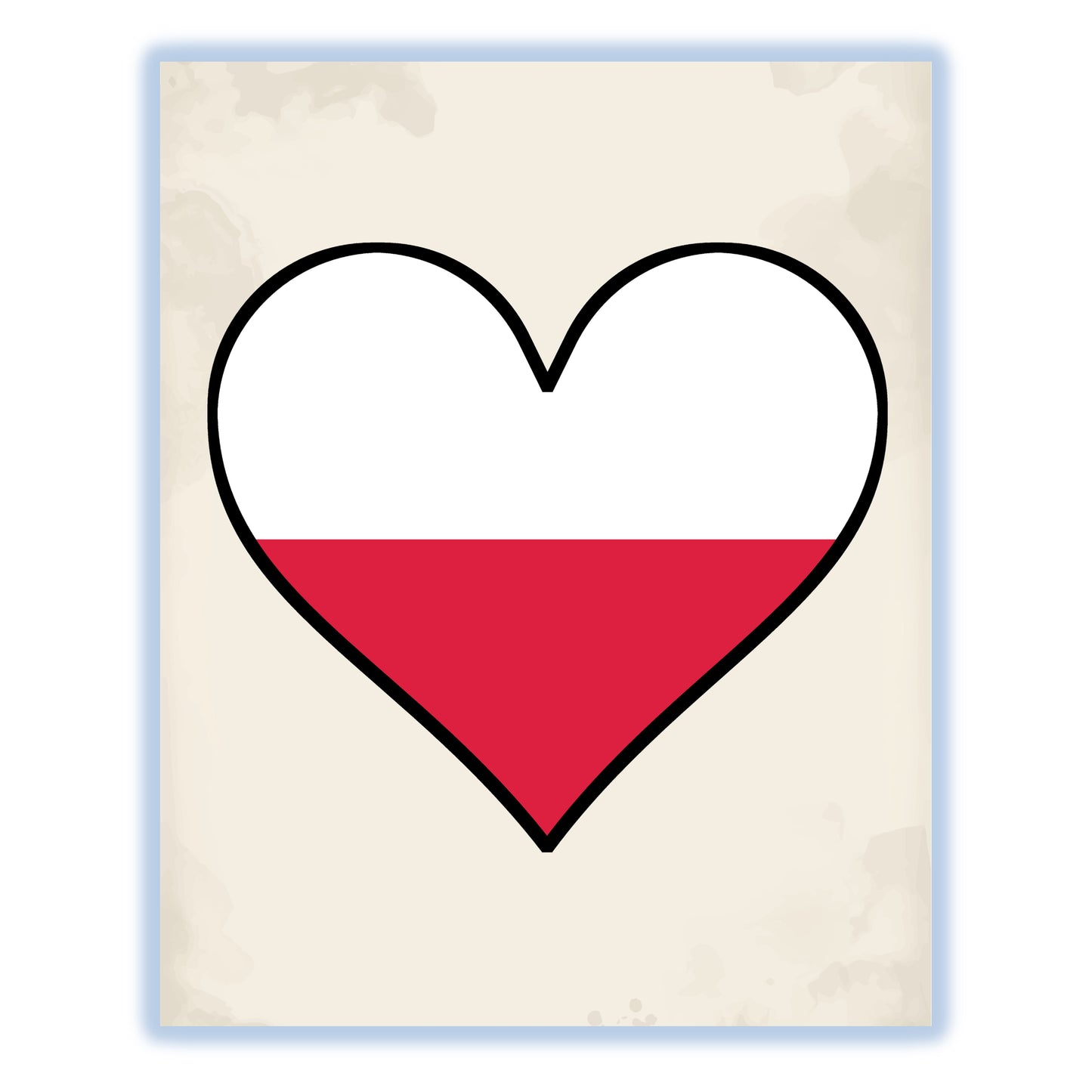 Polish Flag Heart Flag of Poland 8"x10" Wall Art Print