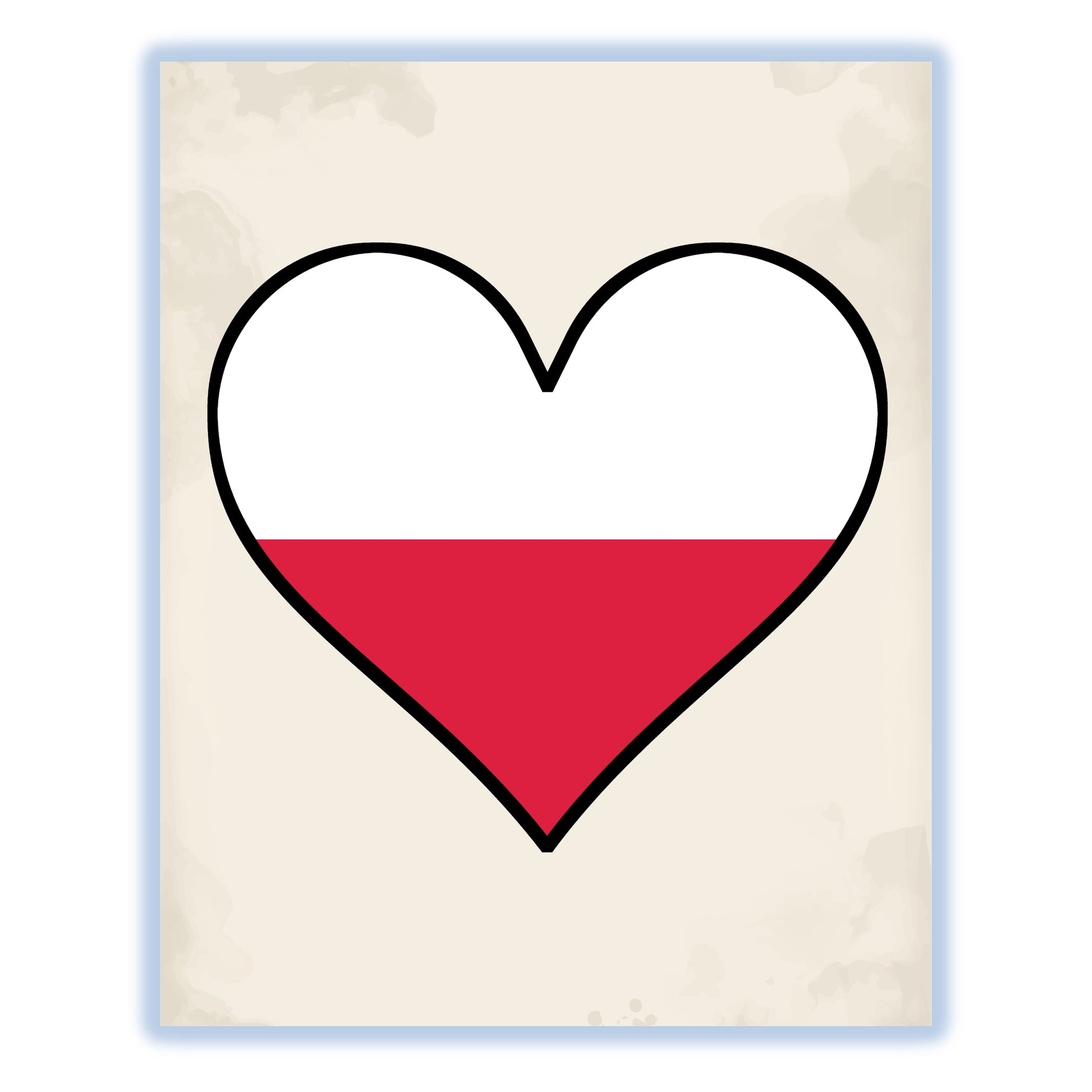 Polish Flag Heart Flag of Poland 8"x10" Wall Art Print
