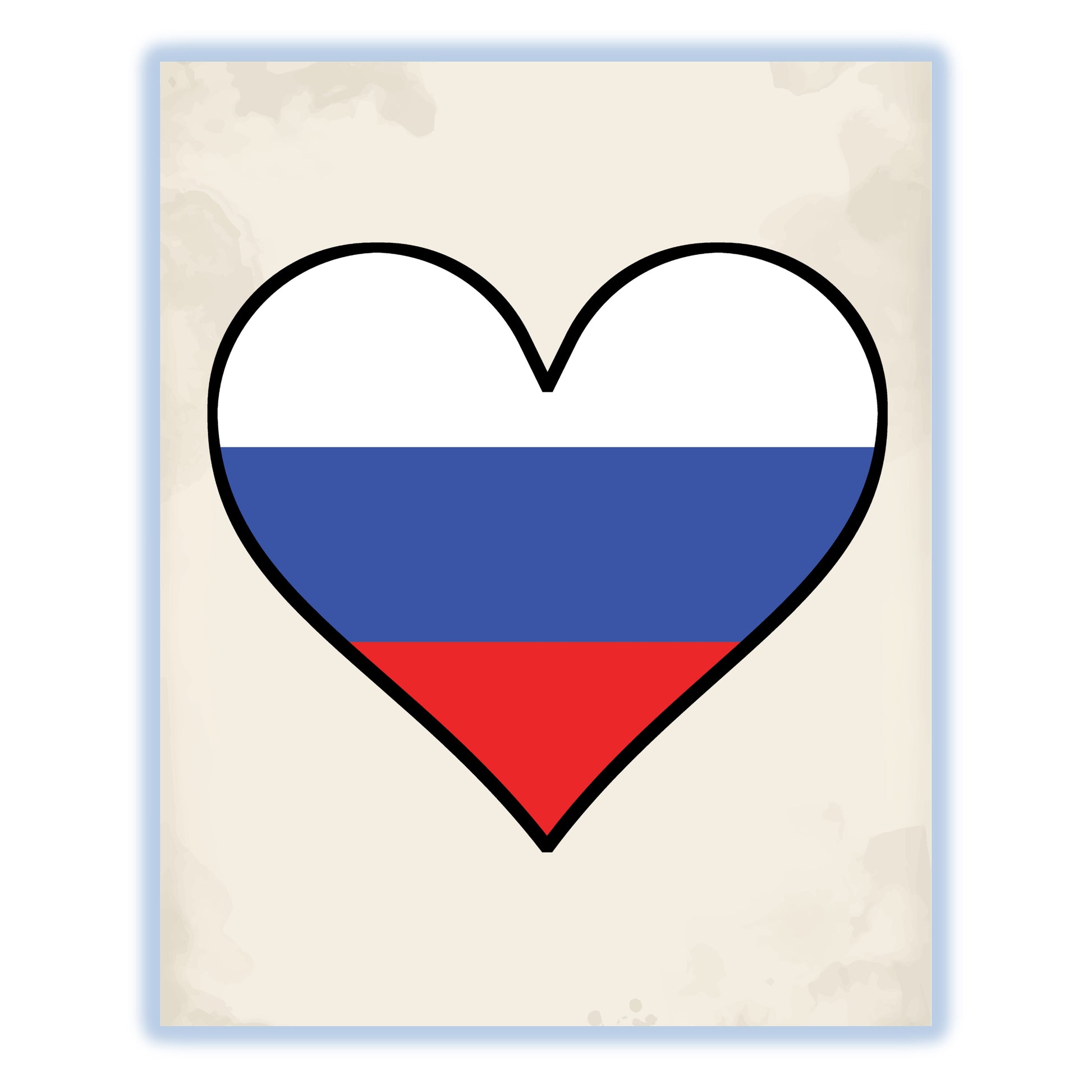 Russian Flag Heart Flag of Russia 8"x10" Wall Art Print