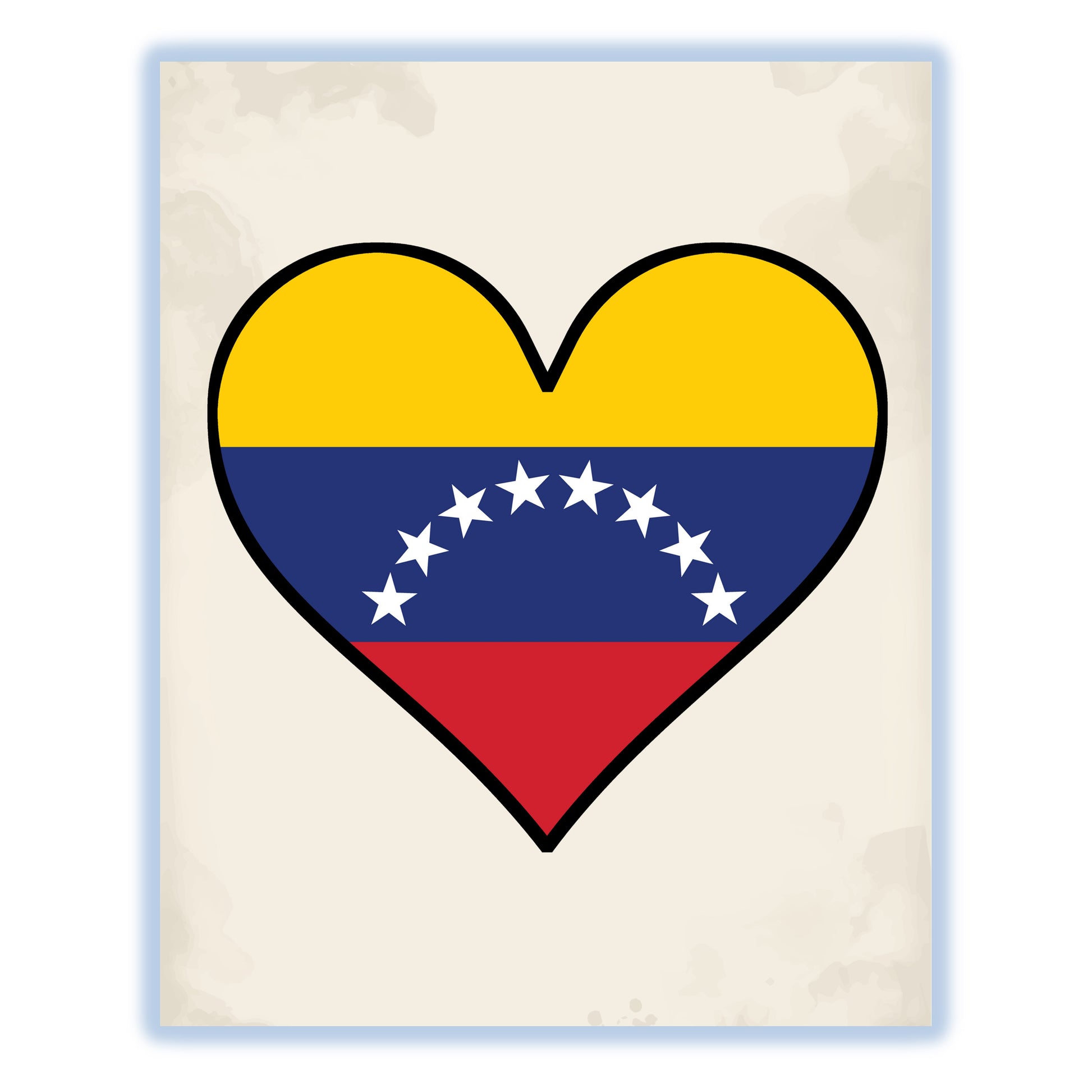 Venezuelan Flag Heart Flag of Venezuela 8"x10" Wall Art Print