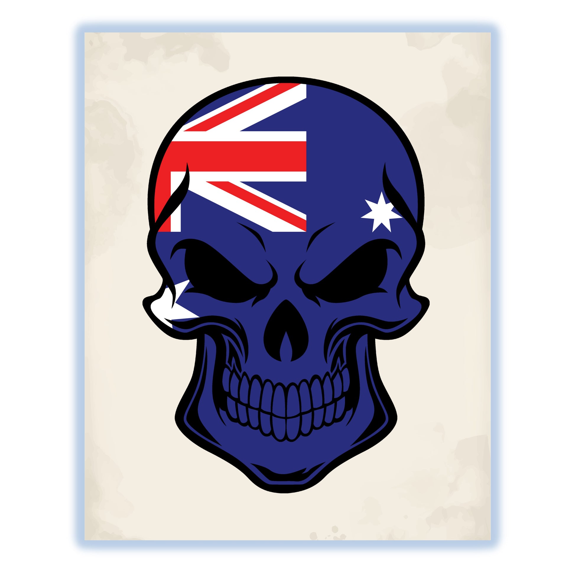 Australian Flag Australia Skull Cool 8"x10" Wall Art Print