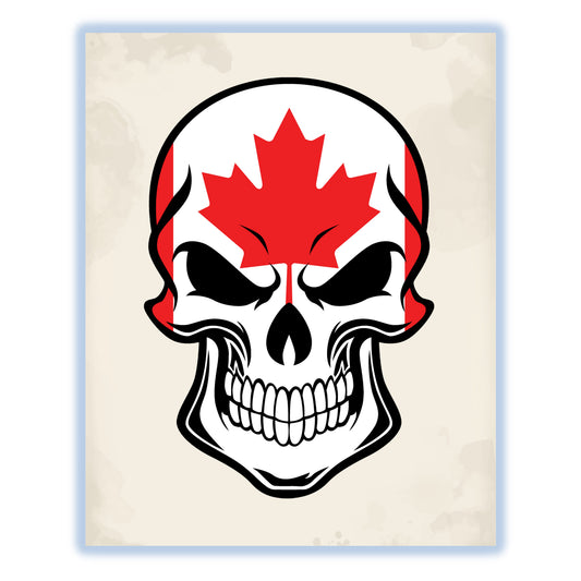 Canadian Flag Canada Skull Cool 8"x10" Wall Art Print