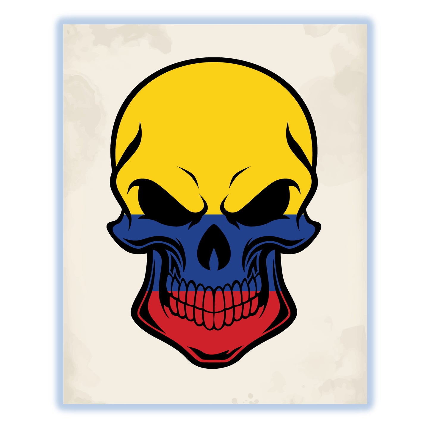 Colombian Flag Colombia Skull Cool 8"x10" Wall Art Print
