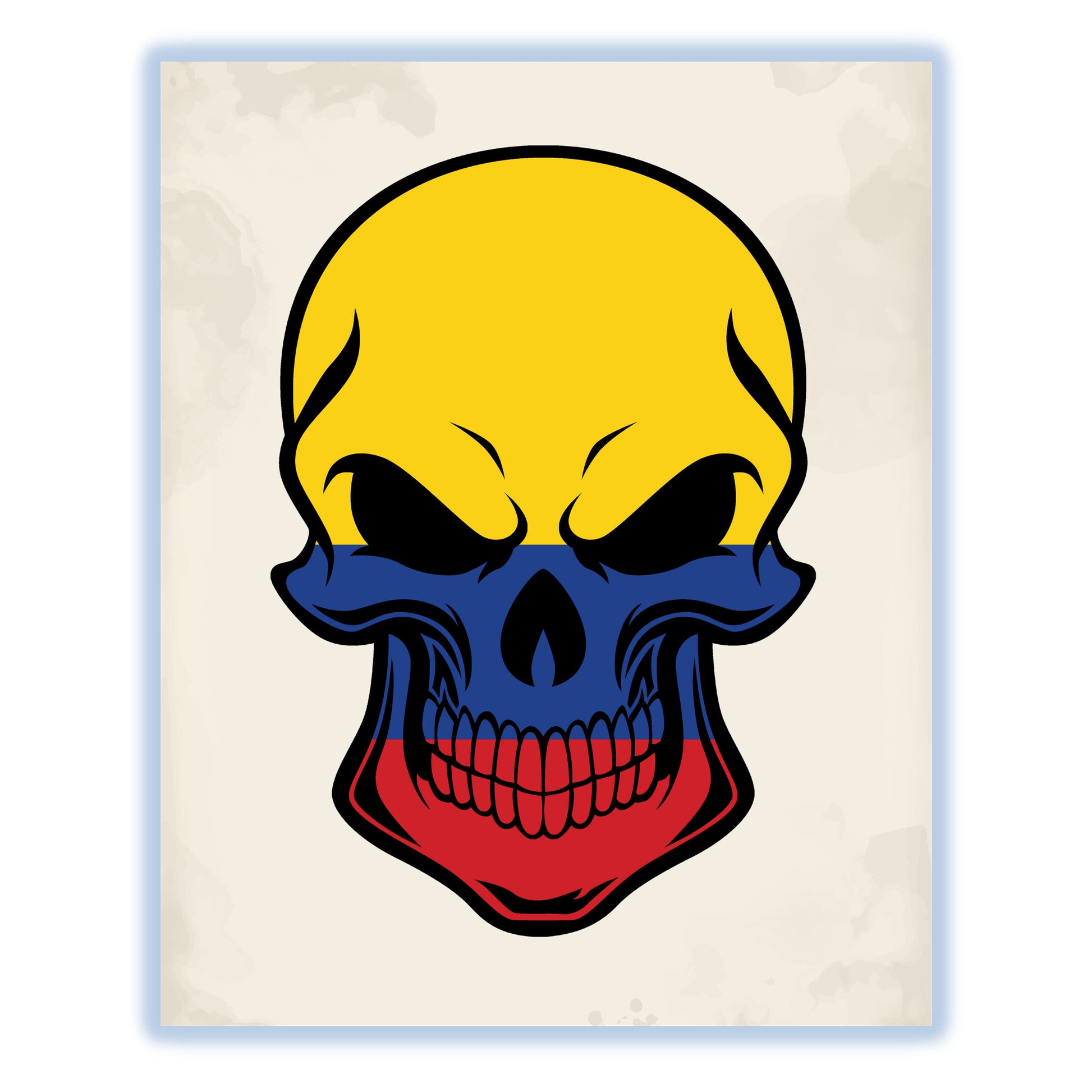 Colombian Flag Colombia Skull Cool 8"x10" Wall Art Print