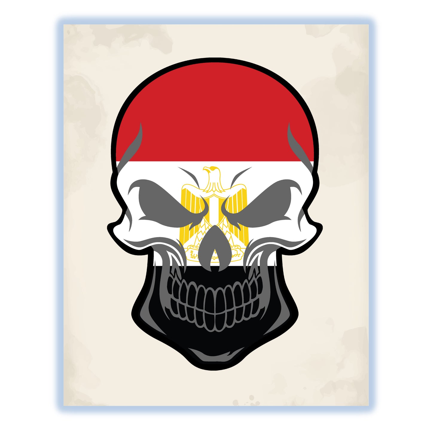 Egyptian Flag Egypt Skull Cool 8"x10" Wall Art Print