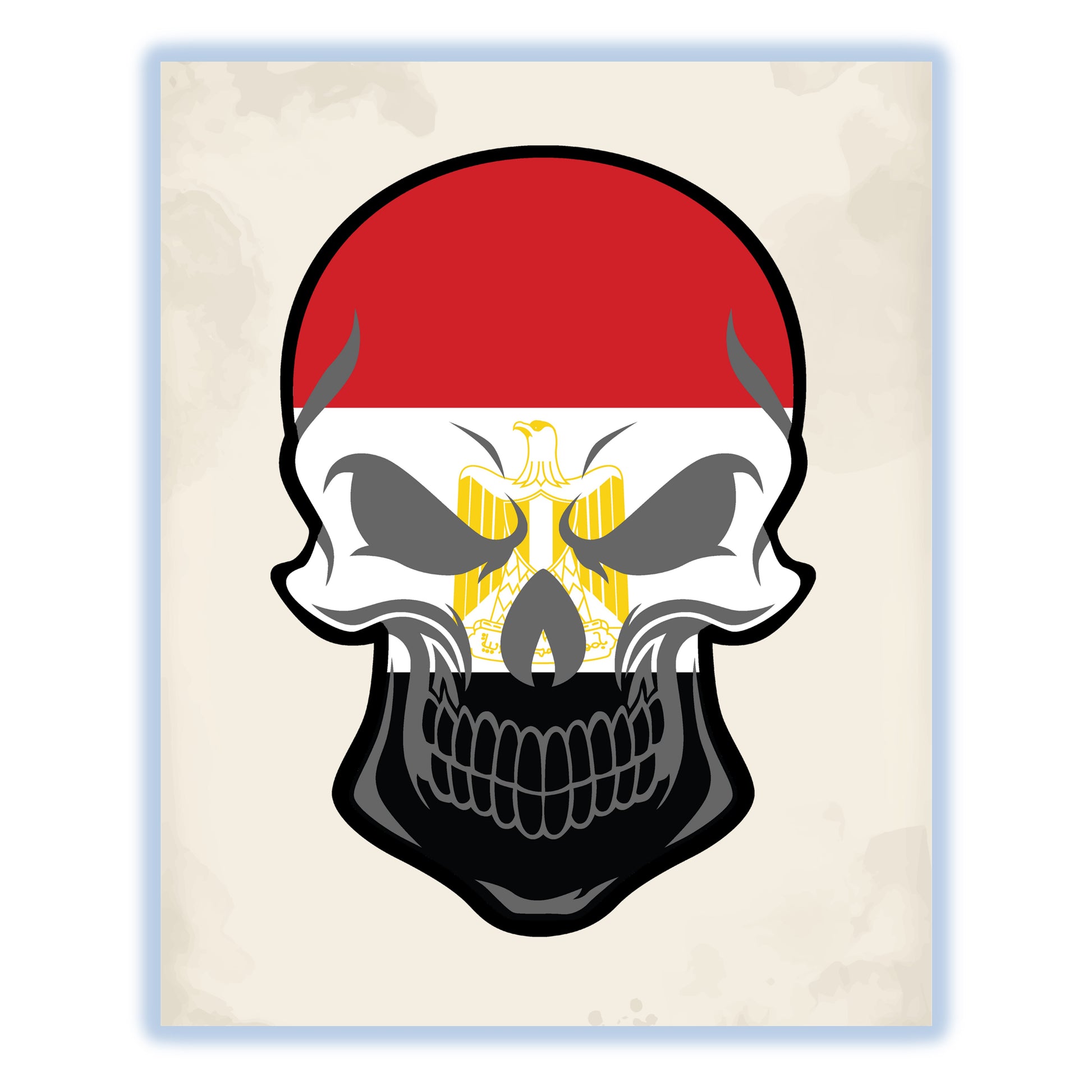 Egyptian Flag Egypt Skull Cool 8"x10" Wall Art Print